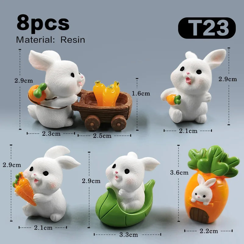 Cute Bunny Boat Carrot Figurine – Mini Kawaii Home Decor