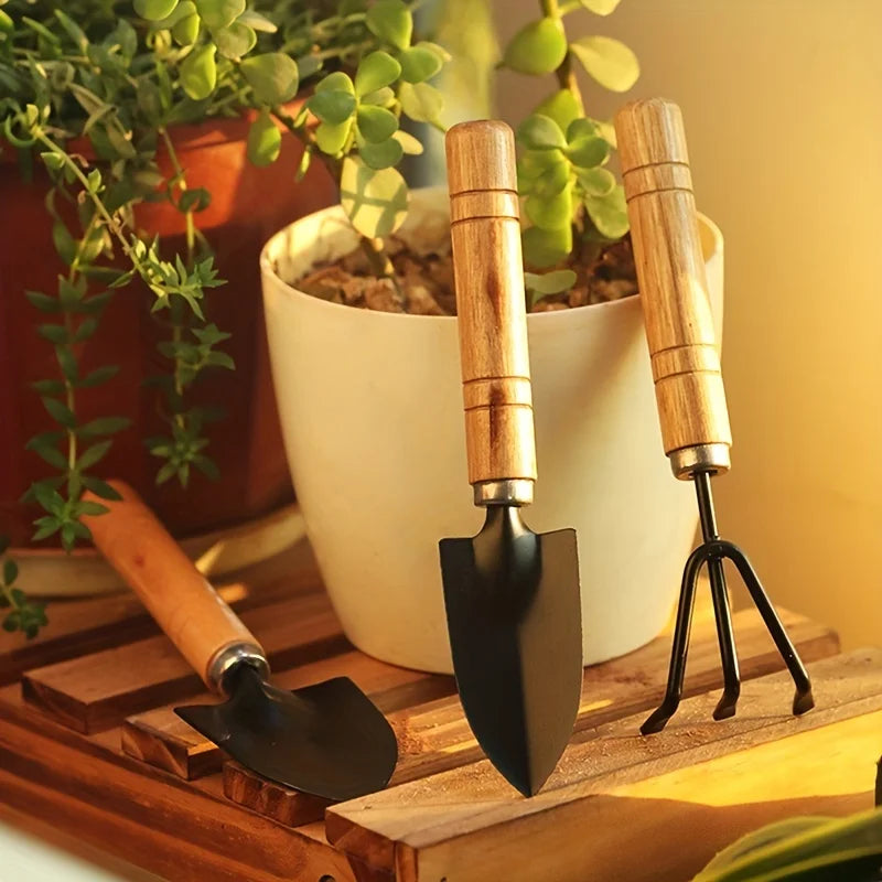 Mini Garden Tool Set – Rake, Trowel & Shovel