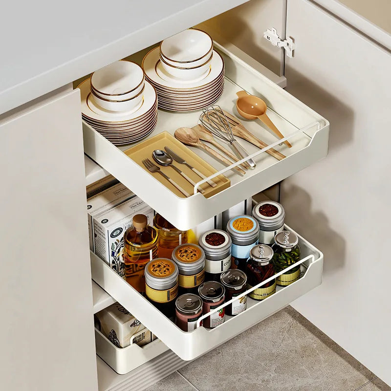 Pull-Out Metal Kitchen Drawer Organizer | Spice & Cabinet Rack