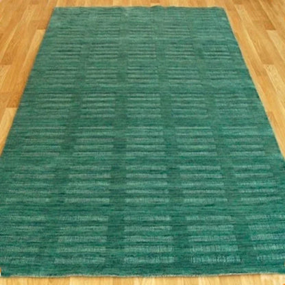 Green 8x10 Wool Rug – Soft Hand Tufted Carpet