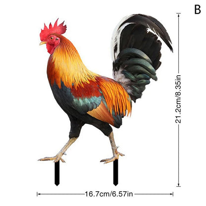 Rooster Garden Statue – Outdoor Chicken Yard Decor
