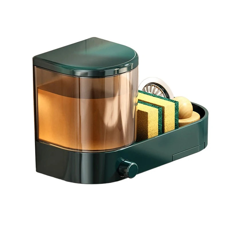 Wall Mounted Soap Dispenser With Sponge Holder