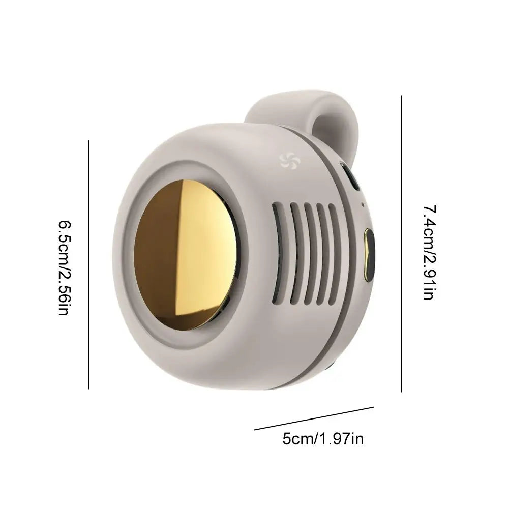Clip-On Bladeless Mini Fan USB Rechargeable 3-Speed Fan