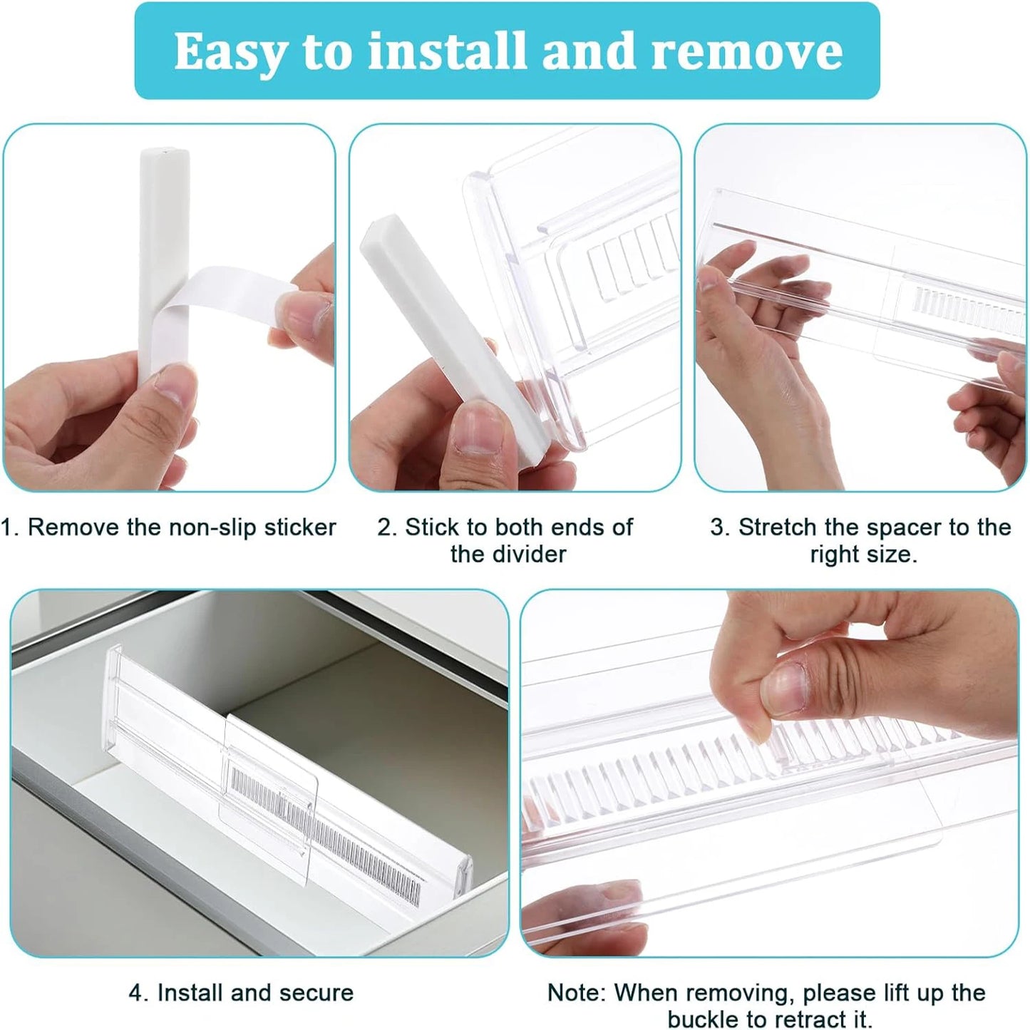 Expandable Drawer Dividers (4/6/8/12 Pack)