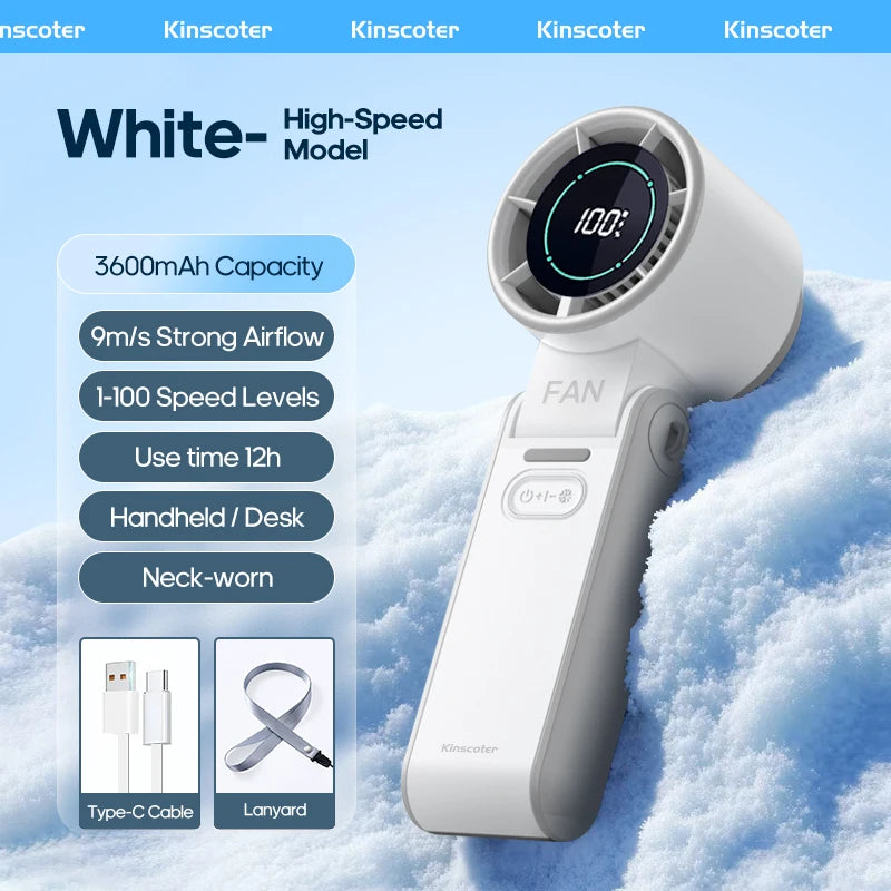 Portable Foldable Handheld Cooling Fan – 3600mAh Rechargeable Fan