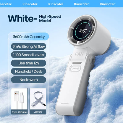 Portable Foldable Handheld Cooling Fan – 3600mAh Rechargeable Fan