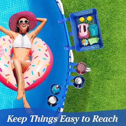 Poolside Cup & Tool Organizer – Above Ground Pool Accessory