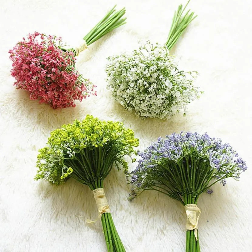 Gypsophila Baby’s Breath Artificial Bouquet – 16 Stems Decor Flowers