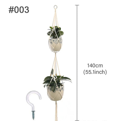 Macrame Plant Hanger – Handmade Boho Hanging Planter