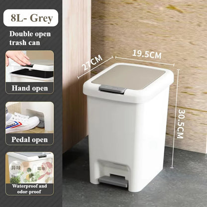 Foot Pedal Clamshell Trash Bin – Silent Kitchen & Home Dustbin
