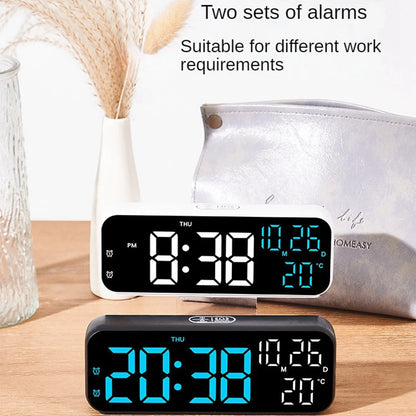 Smart LED Alarm Clock with Temperature & Voice Control