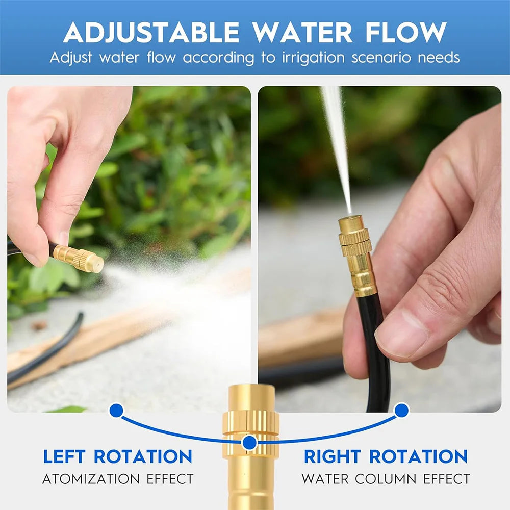 Outdoor Misting Cooling System with 360° Adjustable Nozzles
