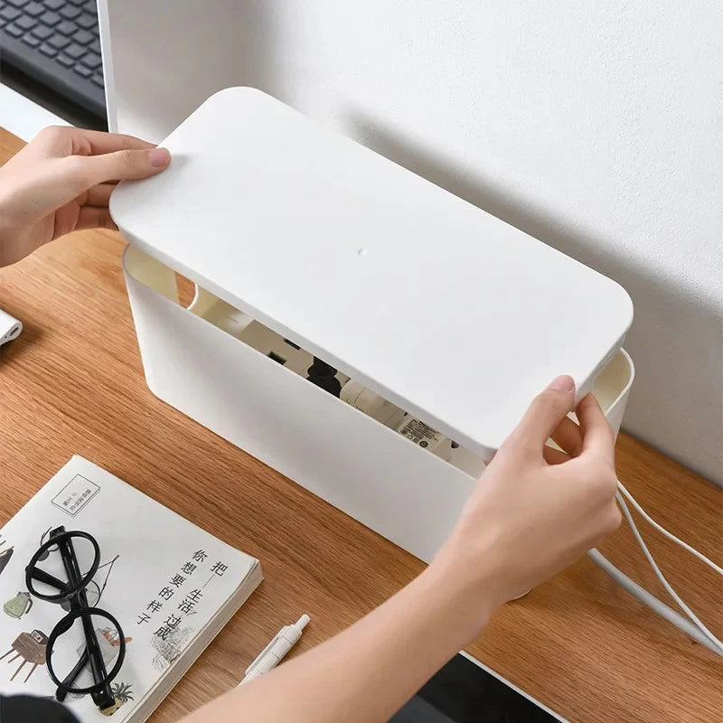 Cable Management Box – Wire & Power Strip Organizer Case