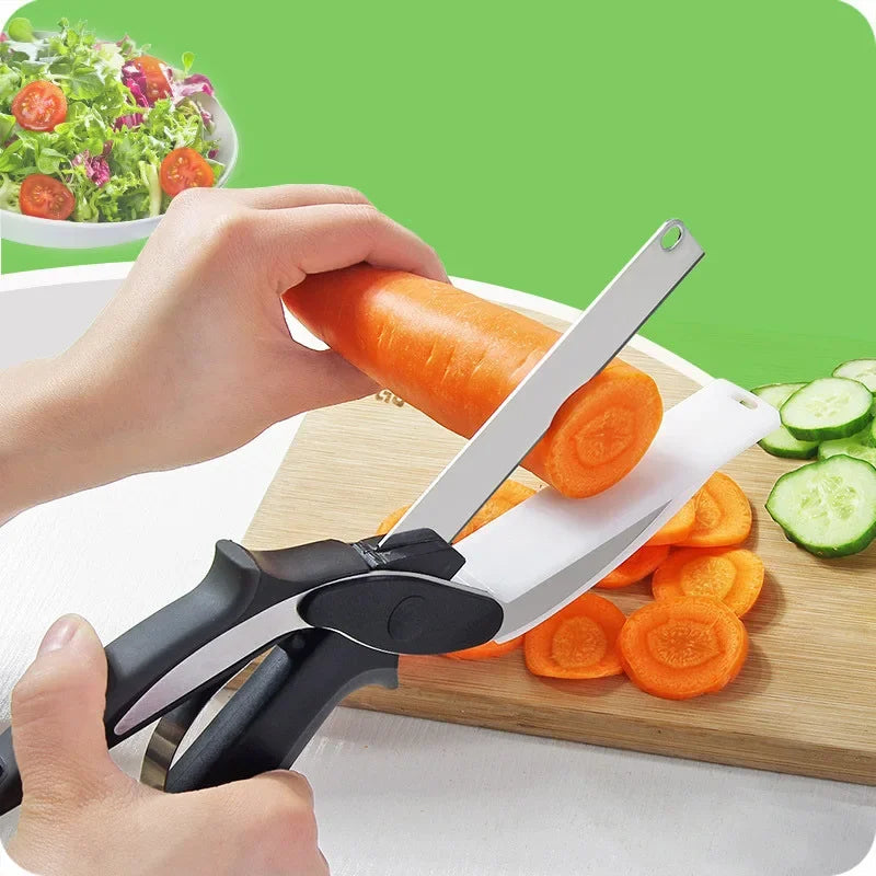 Stainless Steel 2‑in‑1 Kitchen Scissors & Chopper