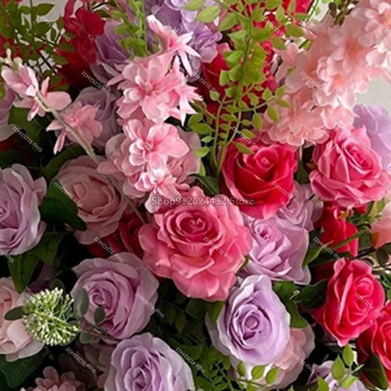 Silk Rose Flower Runner – Wedding & Event Decor (Pink / Hot Pink / Purple)