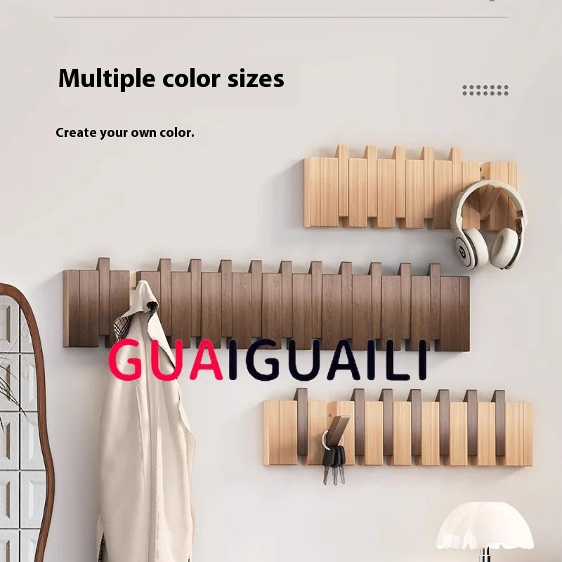 Wooden Piano Key Coat Rack – 6 Hook Wall Hanger