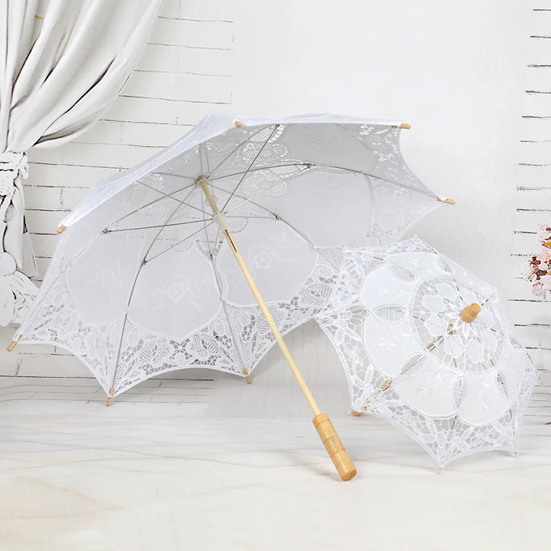 Elegant Cotton Lace Umbrella – Wedding & Outdoor Parasol