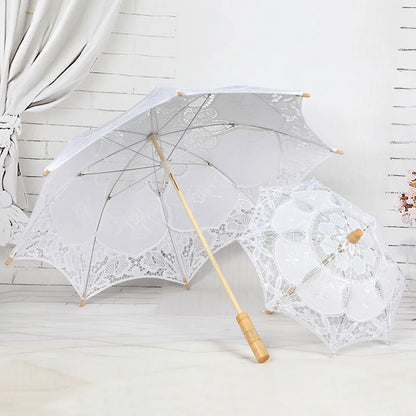 Elegant Cotton Lace Umbrella – Wedding & Outdoor Parasol