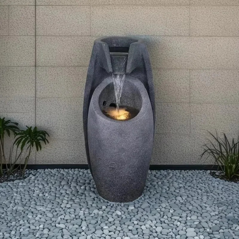 Modern LED Waterfall Fountain – Indoor & Outdoor Relaxing Decor with Pump
