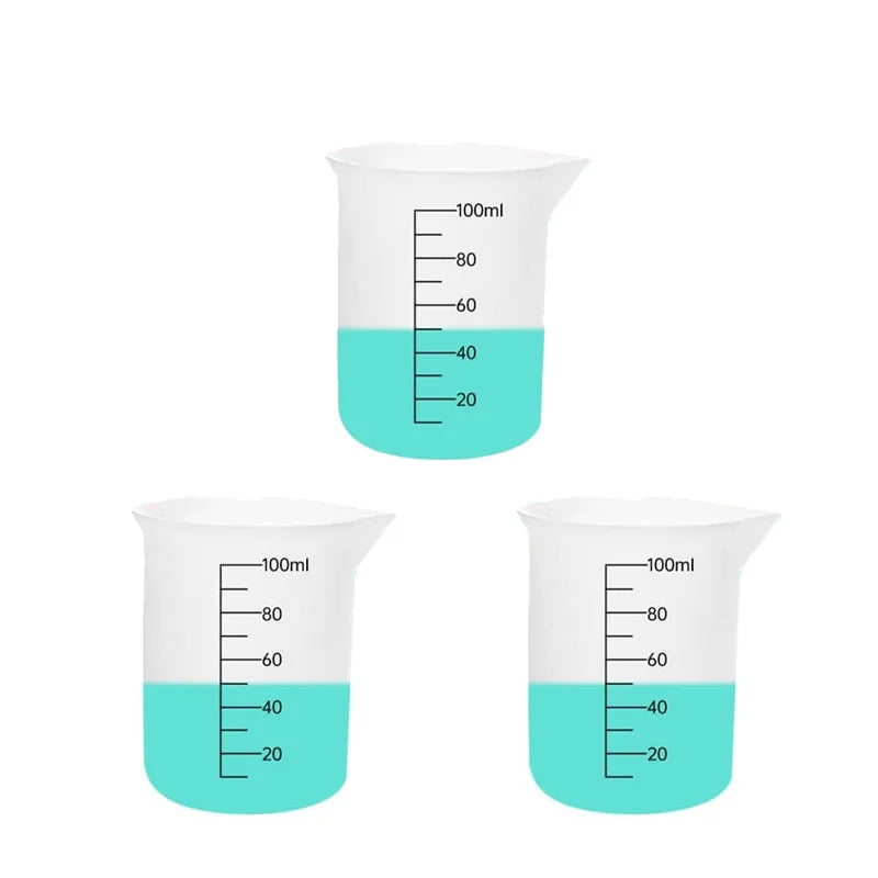 Silicone Measuring Cups 3PCS – 100ml for Resin & Crafts