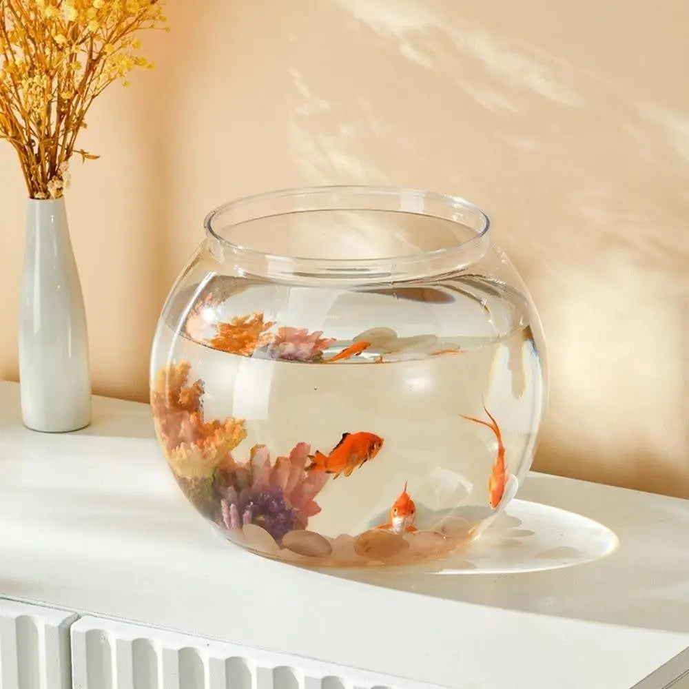 Clear Round Fish Tank – Durable Lightweight Aquarium for Home & Office