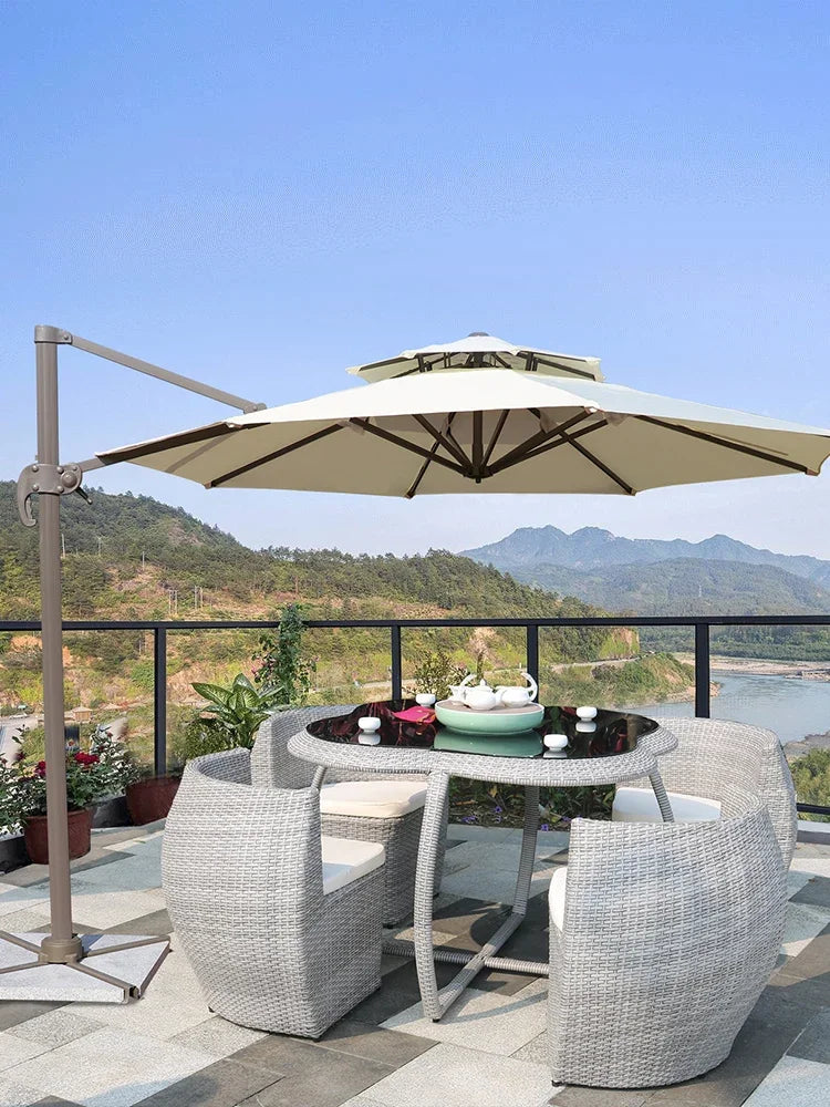 Modern Rattan Outdoor Chair & Table Set