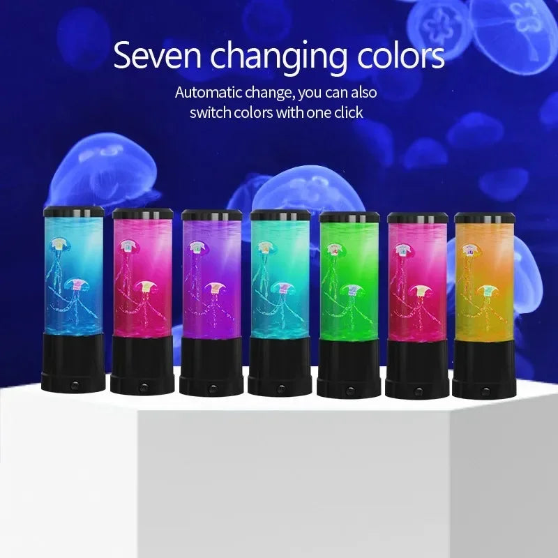 Color Changing Jellyfish Lamp – USB/Battery Night Light for Kids & Home