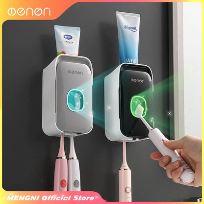 Automatic Wall-Mounted Toothpaste Dispenser with Toothbrush Holder