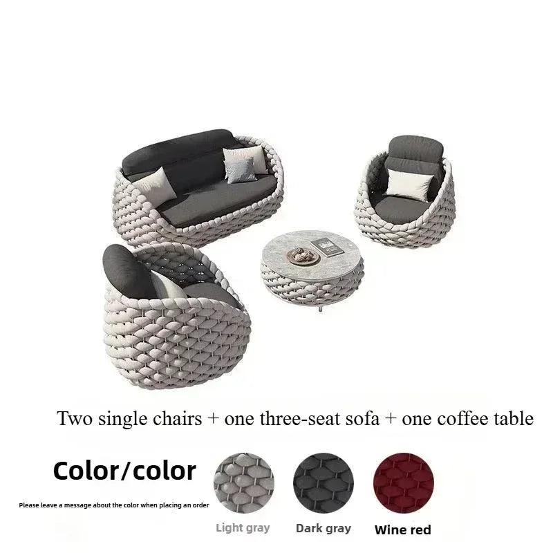 Eazy Living 2-Seater Patio Bistro Set – Outdoor PE Rattan Chairs