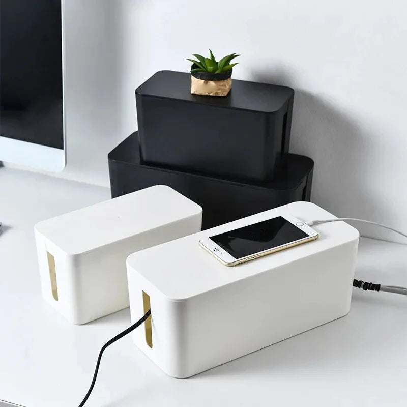 Cable Management Box – Wire & Power Strip Organizer Case