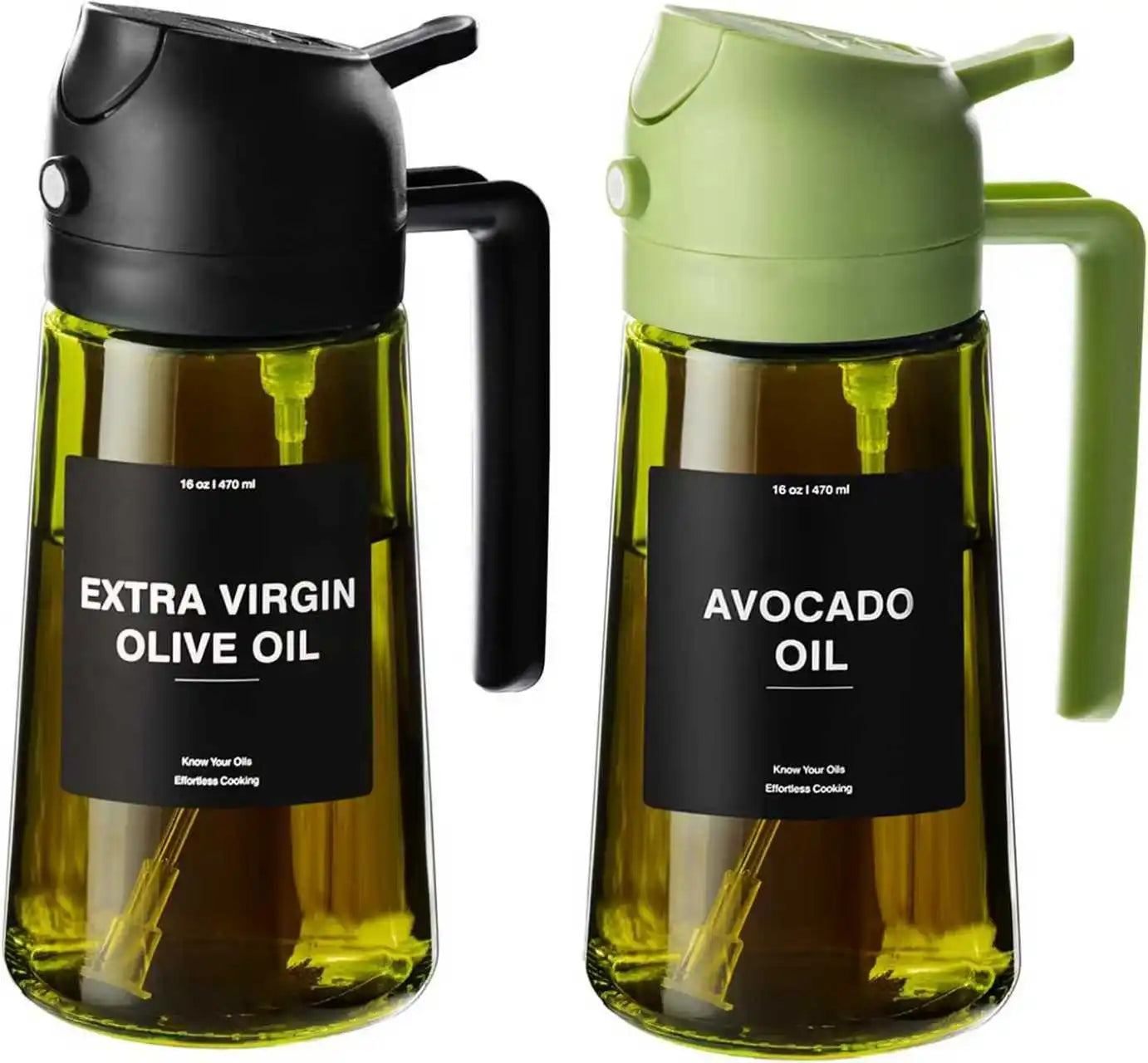 Olive Oil 2-in-1 Oil Sprayer & Dispenser Bottle