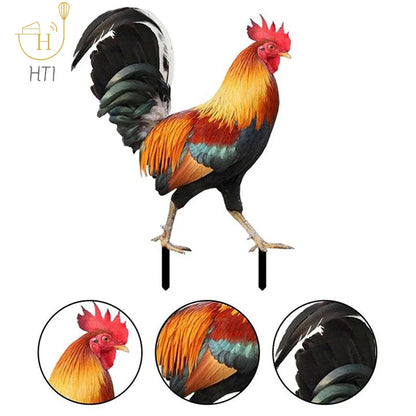 Rooster Garden Statue – Outdoor Chicken Yard Decor