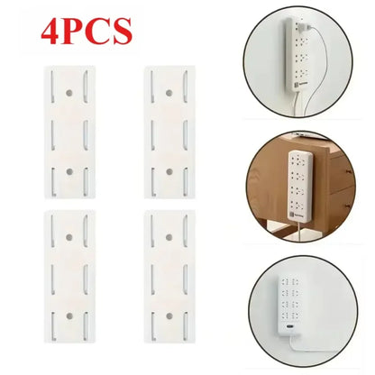 Wall-Mounted Power Strip & Cable Organizer – Self-Adhesive Plug Holder