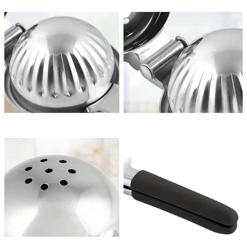 Stainless Steel Lemon & Citrus Juicer with Silicone Handle