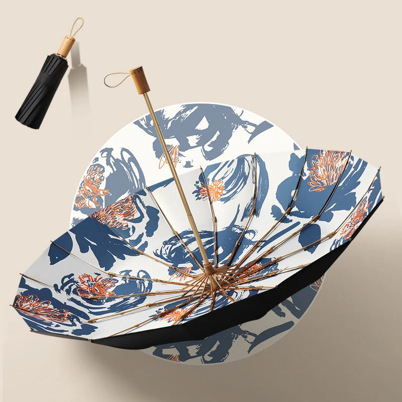 16-Bone Foldable Umbrella – Sun & Rain Protection