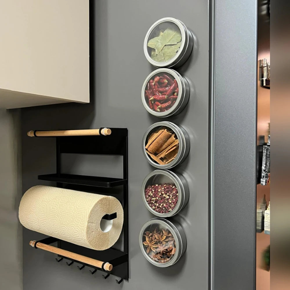 Magnetic Spice Tins Set – Wall Mounted Spice Jars