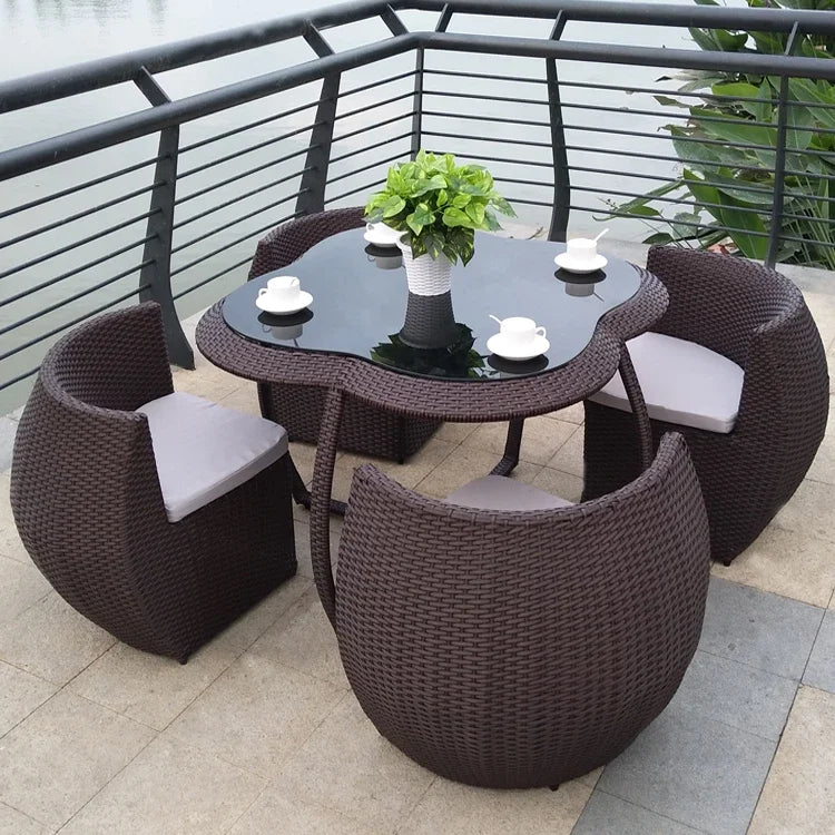 Modern Rattan Outdoor Chair & Table Set