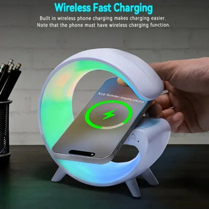 RGB Wireless Charging Station with Speaker | Aesthetic Bedside Essential