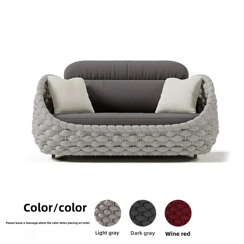 Modern Outdoor Rattan Loveseat – Stylish Patio & Balcony Sofa