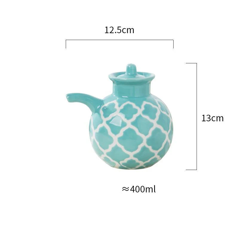 BPA-Free Ceramic Olive Oil & Vinegar Bottle – Stylish Kitchen Dispenser