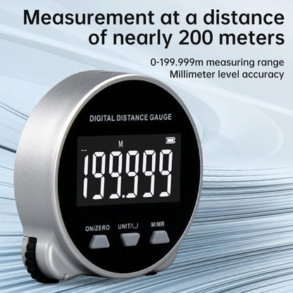 Portable Digital Measuring Tool with HD LCD – 99M High-Accuracy Rechargeable Ruler