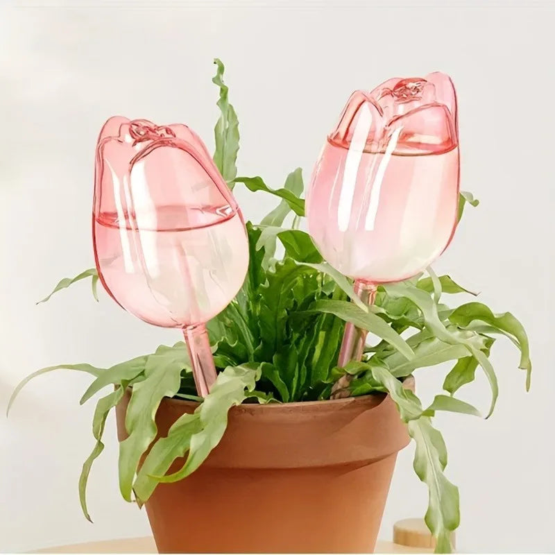 Pink Tulip Self-Watering Balls – Indoor & Outdoor Plant Drippers