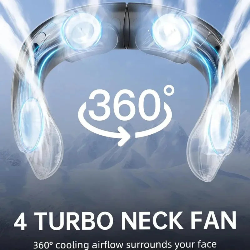 4000mAh Bladeless Neck Fan Portable 3-Speed Fan