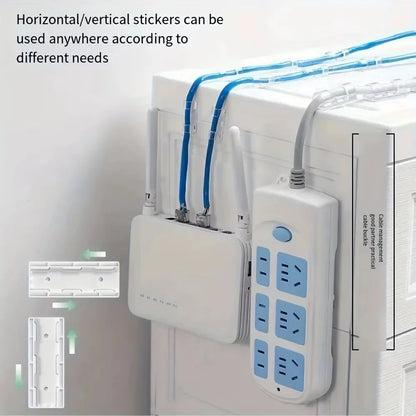 Wall-Mounted Power Strip & Cable Organizer – Self-Adhesive Plug Holder