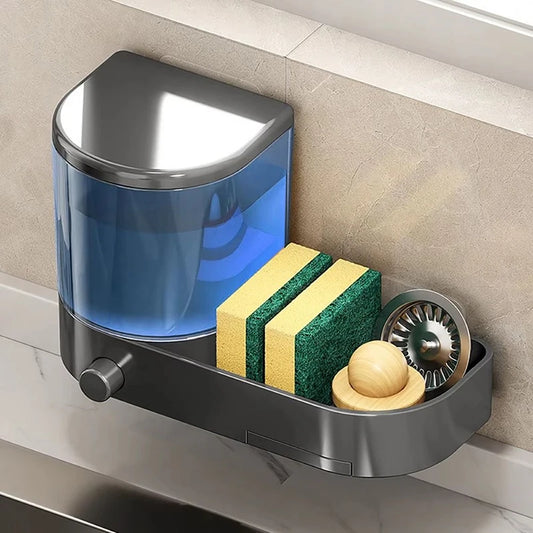 Wall Mounted Soap Dispenser With Sponge Holder