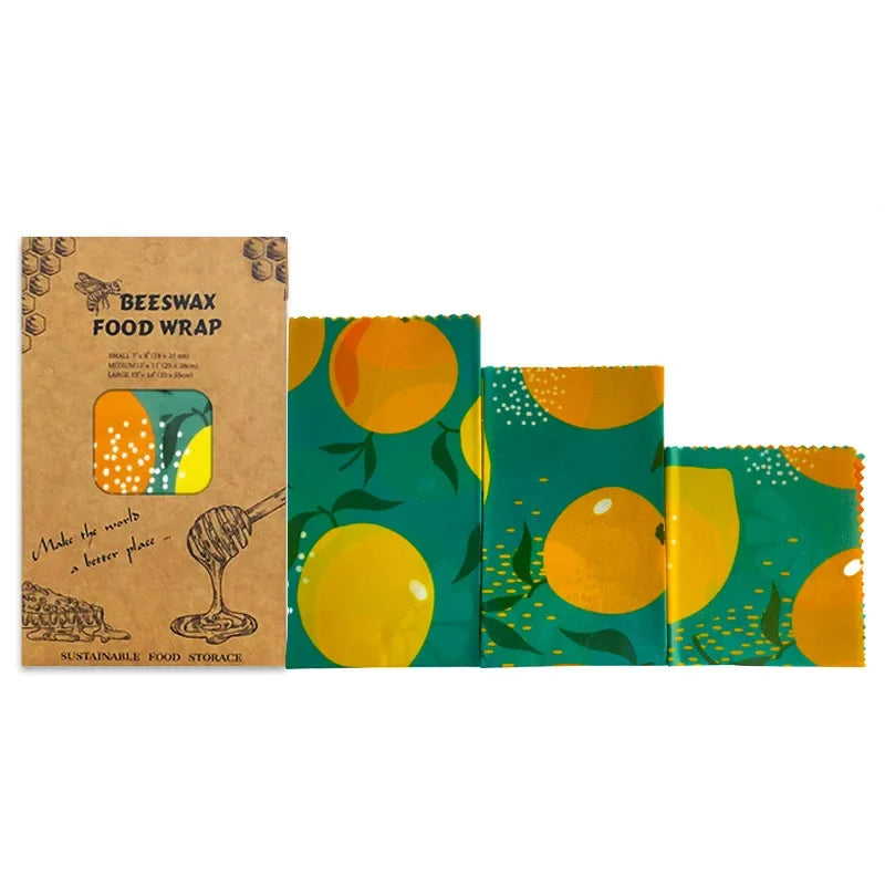 Beeswax Reusable Food Wraps – Eco Friendly Kitchen Storage Set