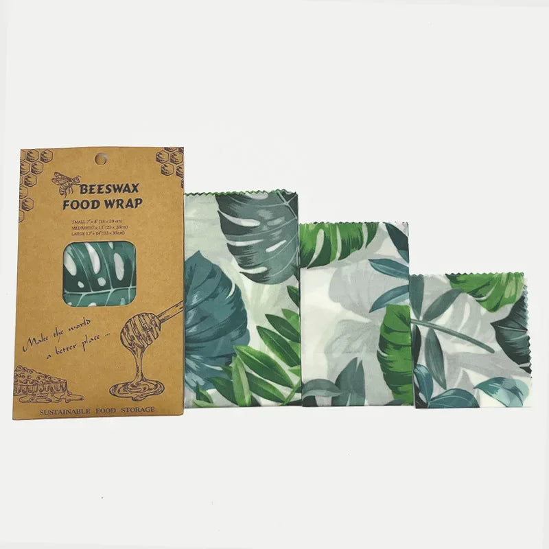 Beeswax Reusable Food Wraps – Eco Friendly Kitchen Storage Set