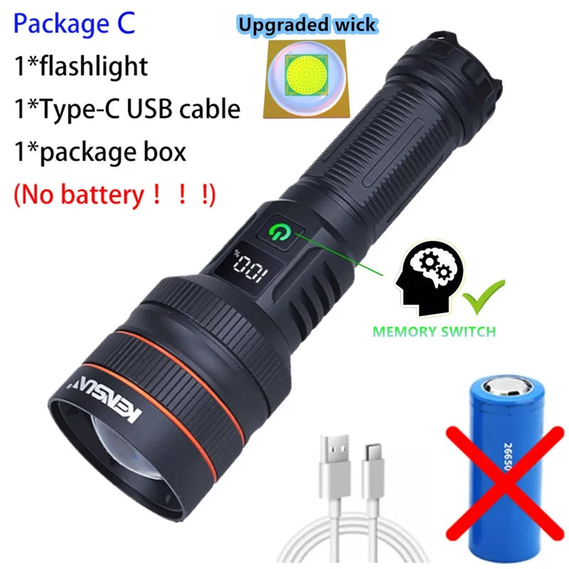 UltraBeam X3000 Rechargeable LED Flashlight – Long-Range, Powerful & Waterproof