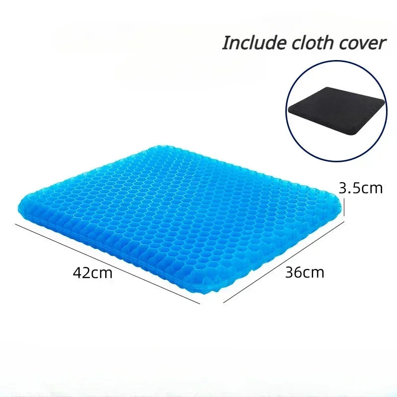 Gel Seat Cushion – Soft & Breathable Chair Pad for Back & Hip Comfort