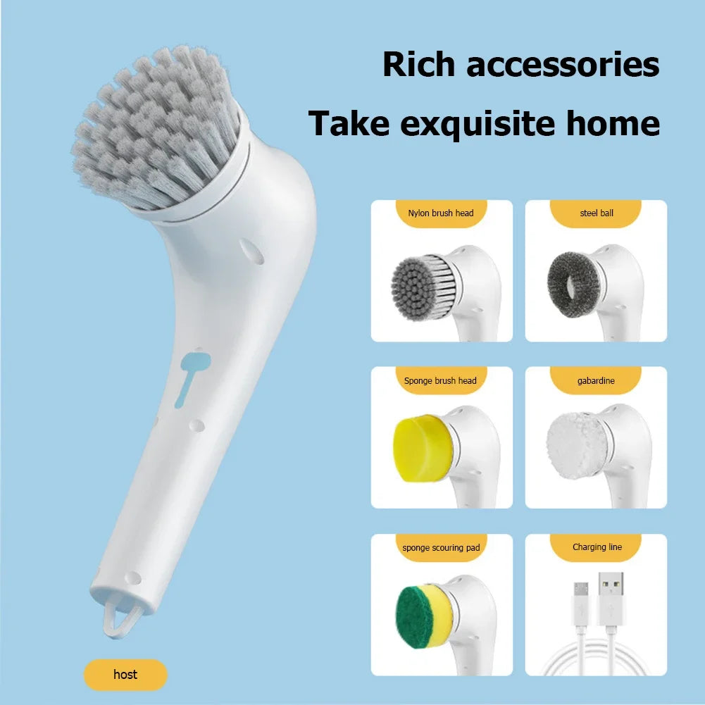 5-in-1 Electric Cleaning Brush Rechargeable Scrubber